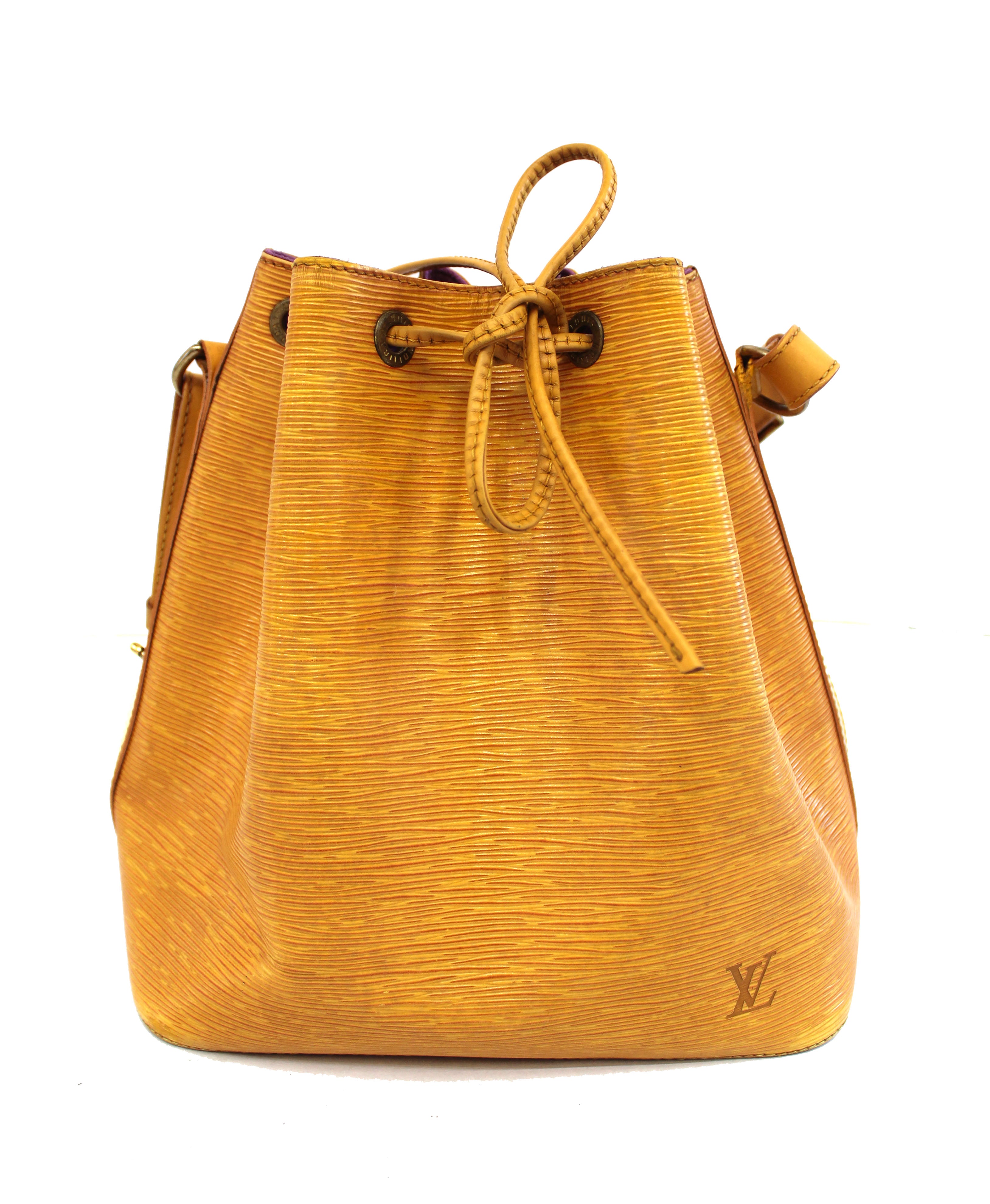 Authentic Louis Vuitton Epi yellow leather Petit Noe bag – Paris ...