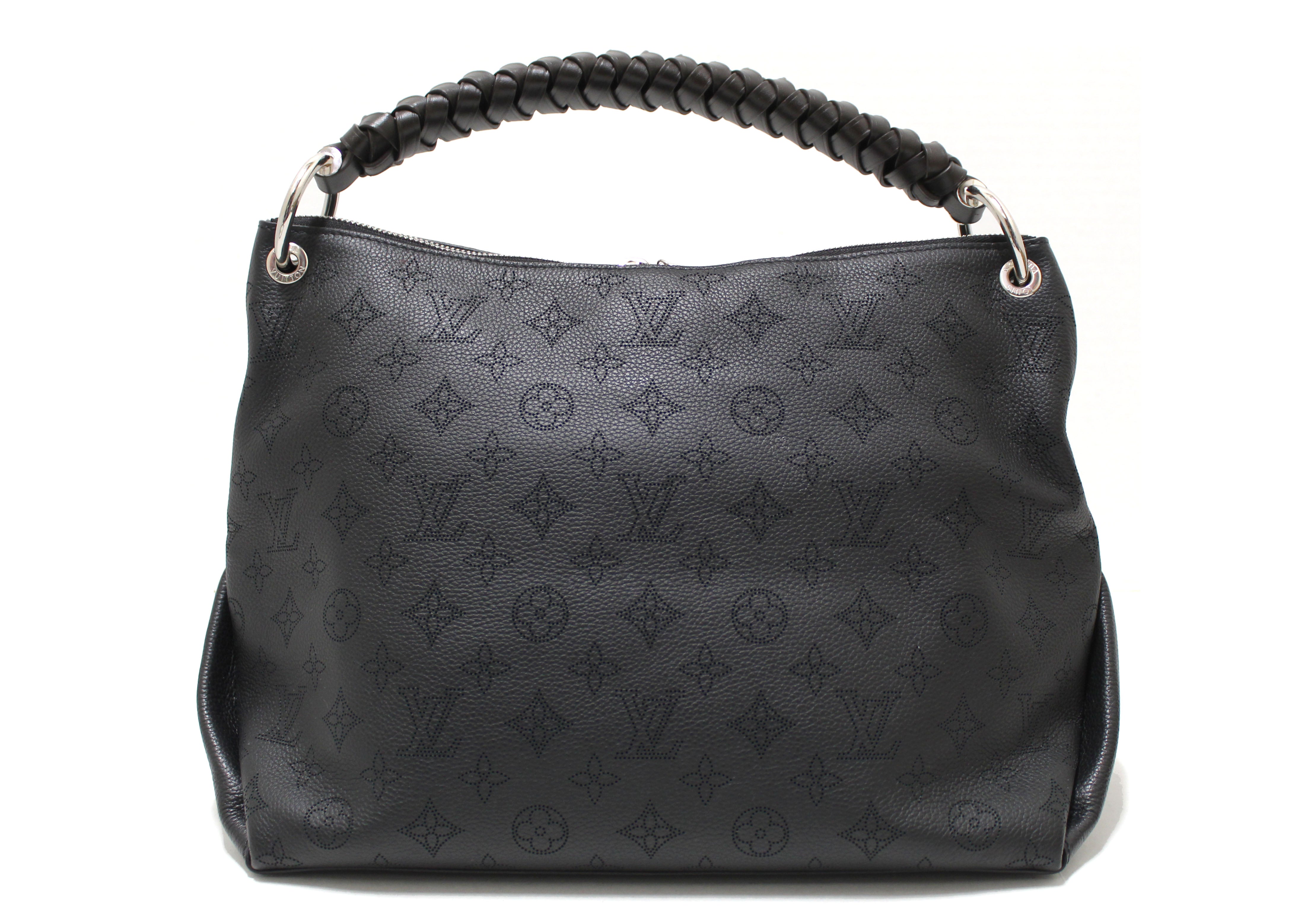 Authentic Louis Vuitton Black Mahina Leather Beaubourg Hobo MM Bag ...