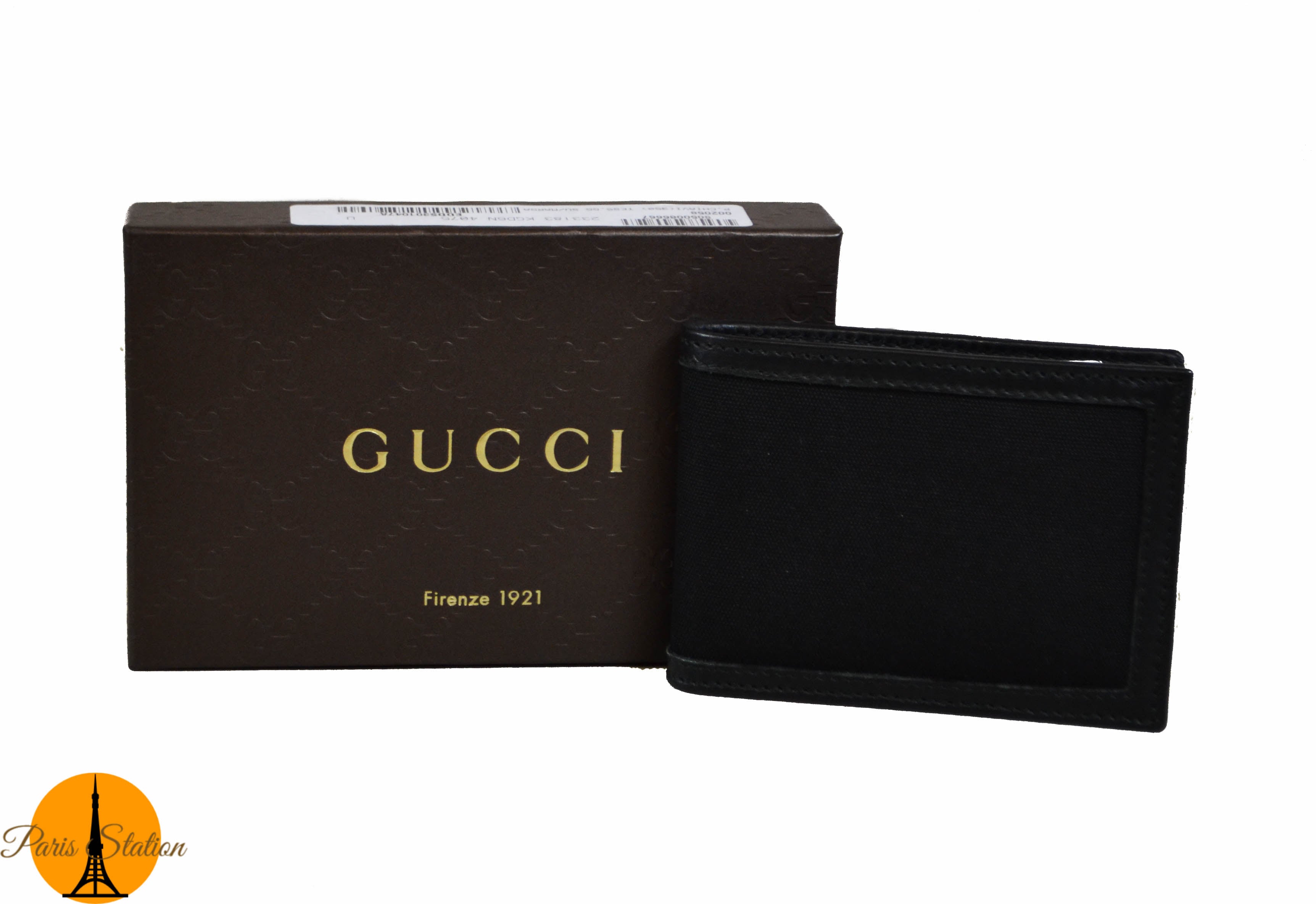 Authentic NEW Gucci Black Canvas Bi-Fold Men&#39;s Wallet 233157 – Paris Station Shop