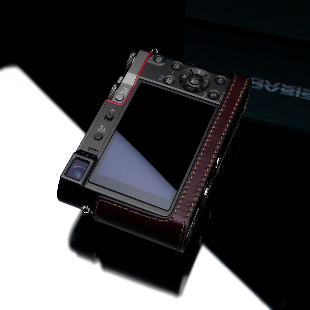 945 Vergissing Overlappen Gariz XS-CHZS110BR Leather Camera Half Case Brown for Panasonic Lumix