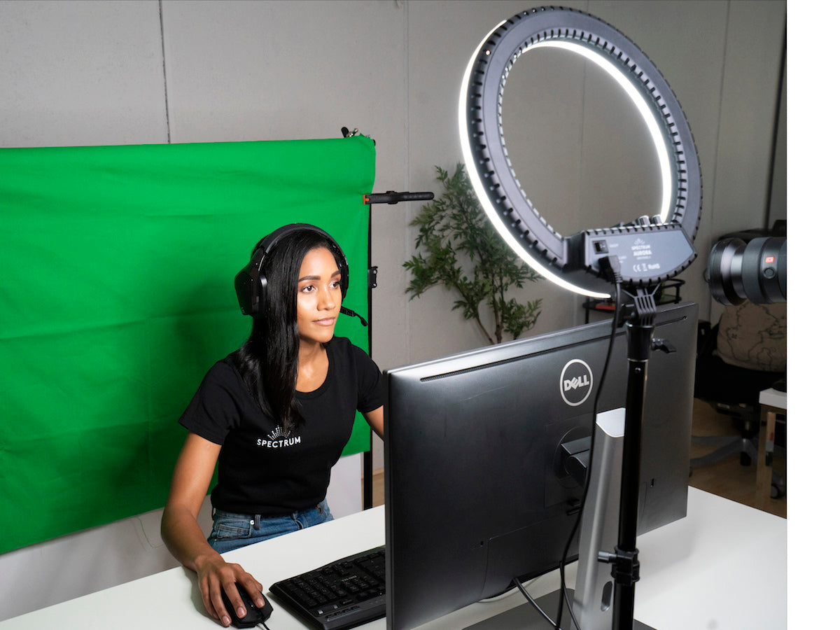 twitch kit green screen and ring light kit