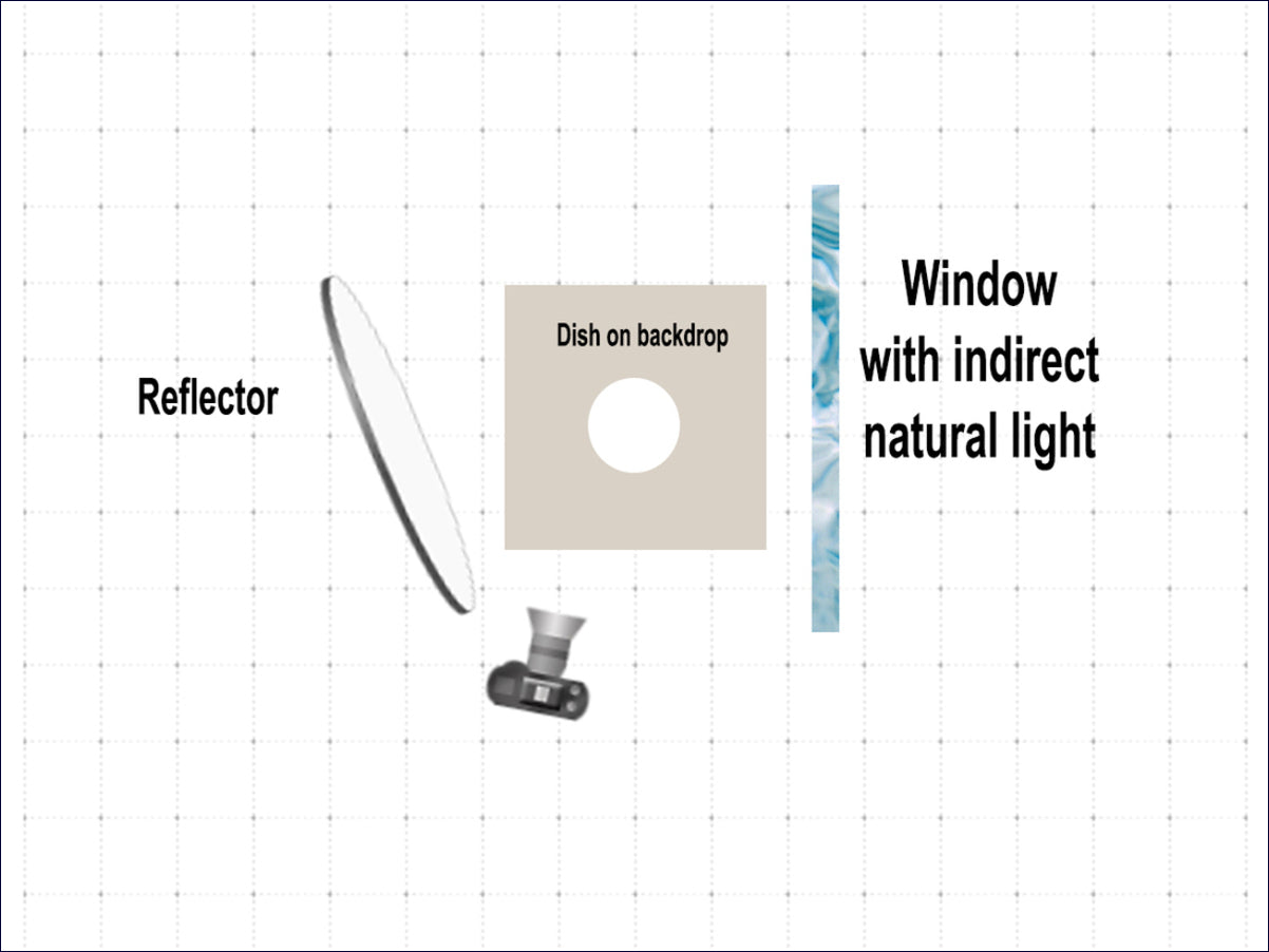 food photography reflector disc lighting setup 