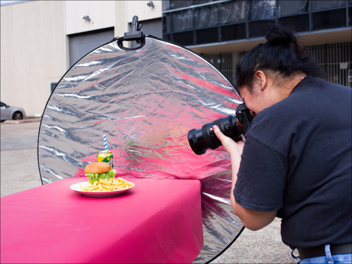 Large 5-in-1 Reflector Diffuser Disc food photography