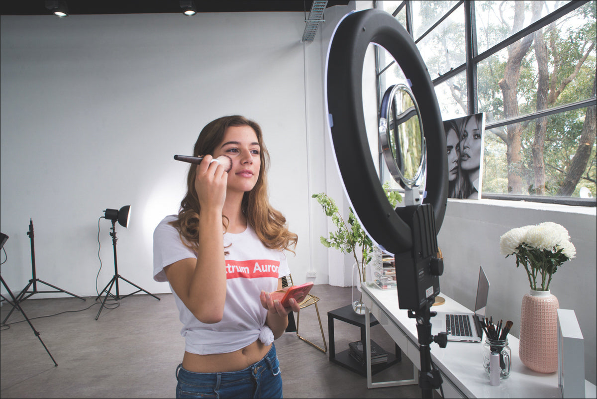 ring light with a stand can help you see your makeup in clear light