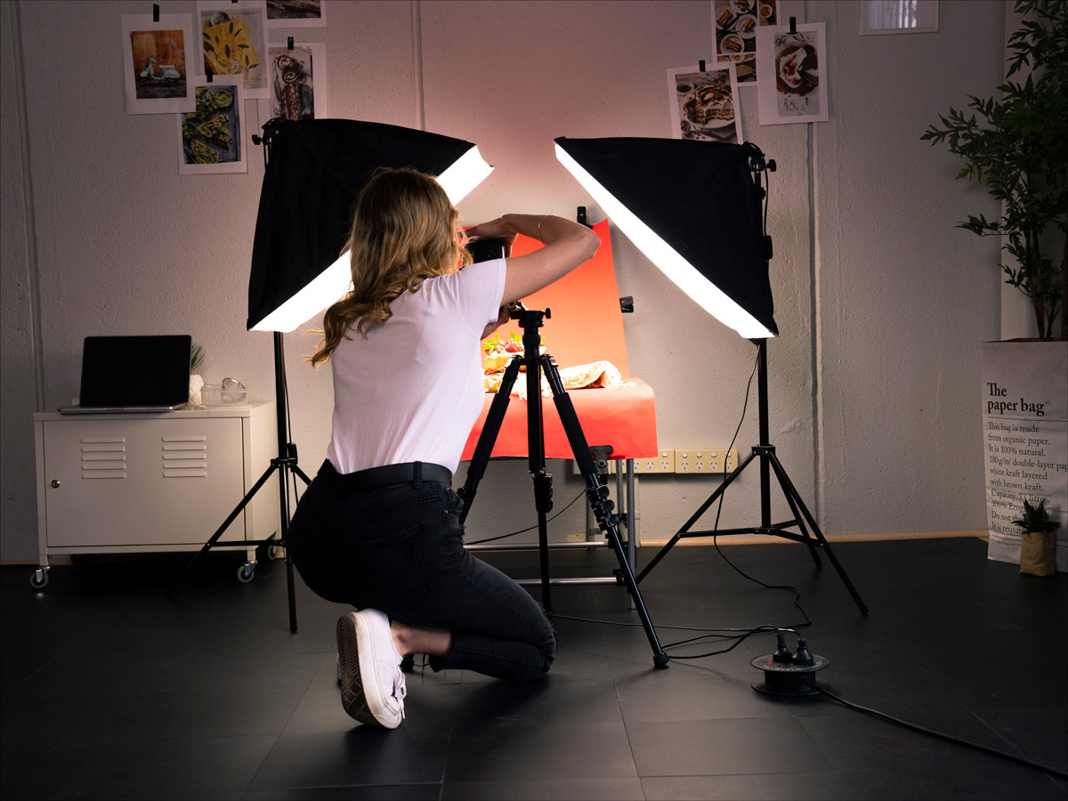 work hustle food and product photography softbox lighting photo table kit