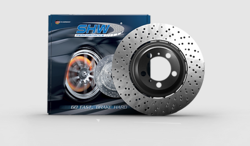 SHW 2022 Audi S3 2.0L Front Cross-Drilled Lightweight Brake Rotor (5WA615301A) - VFX43801