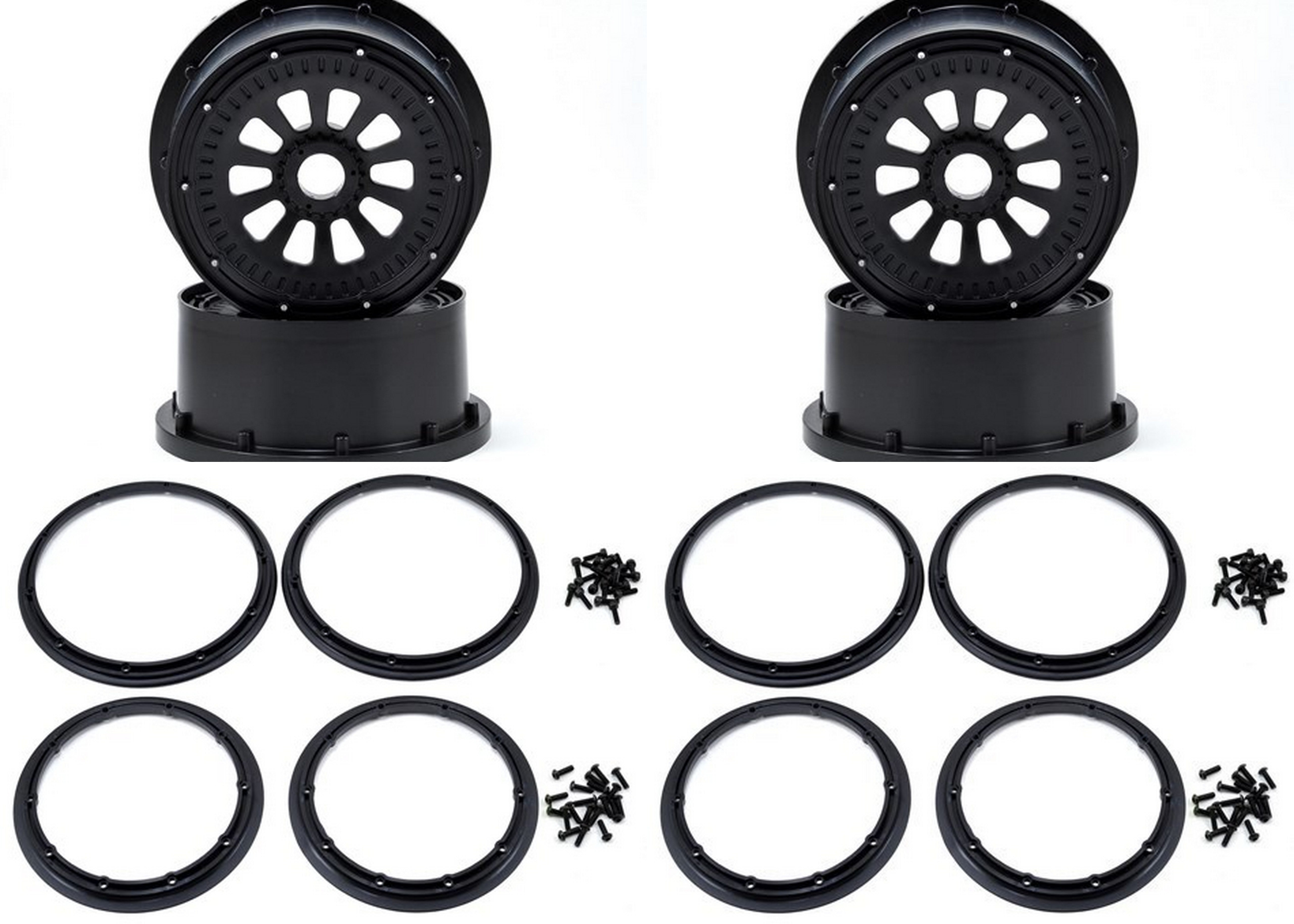 Wheel Beadlock Sets 1 0 Losi Rims Black Yellow White Pair Or Set Matt Olson Designs