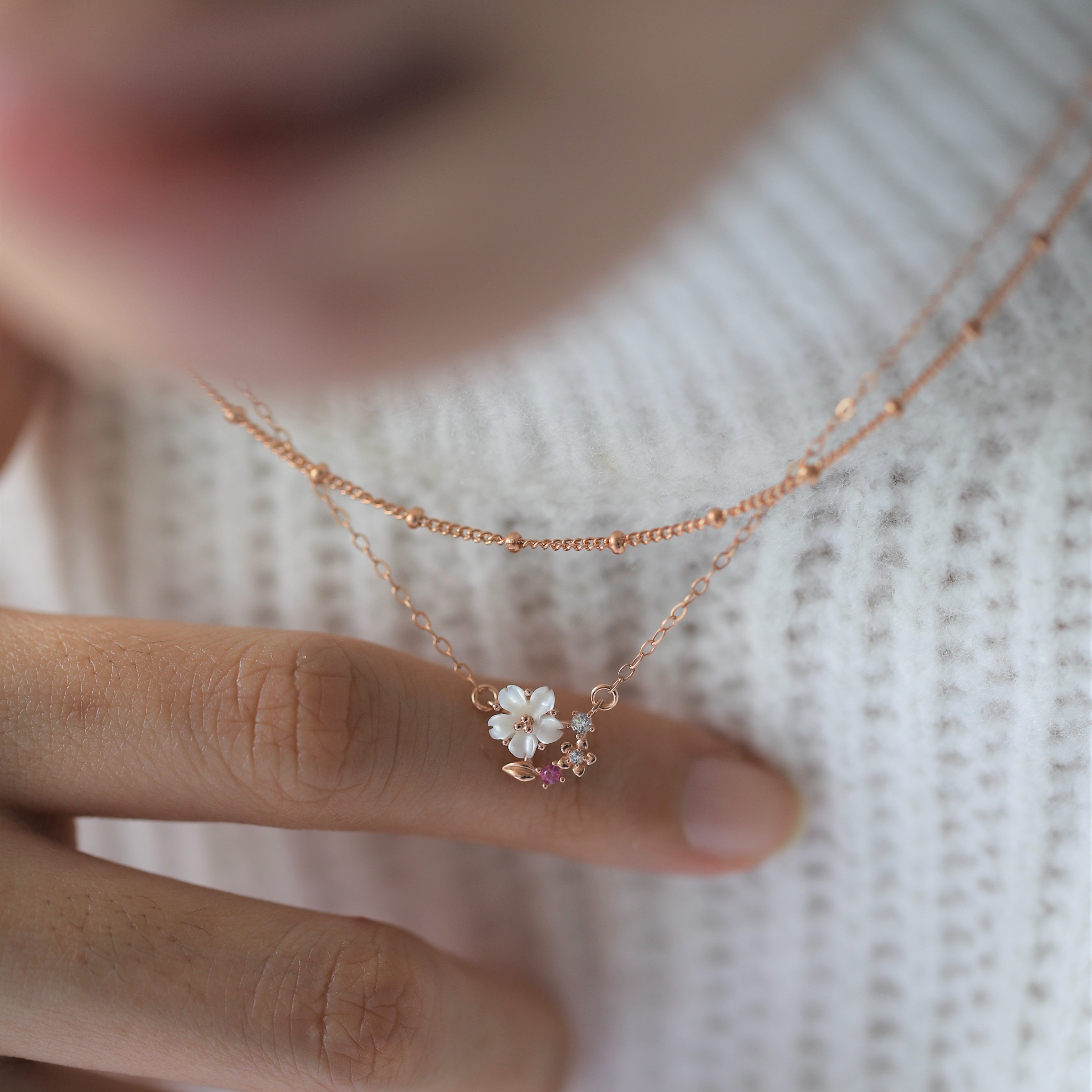 Double Layered Sakura Flower Bracelet – d'happy Makers