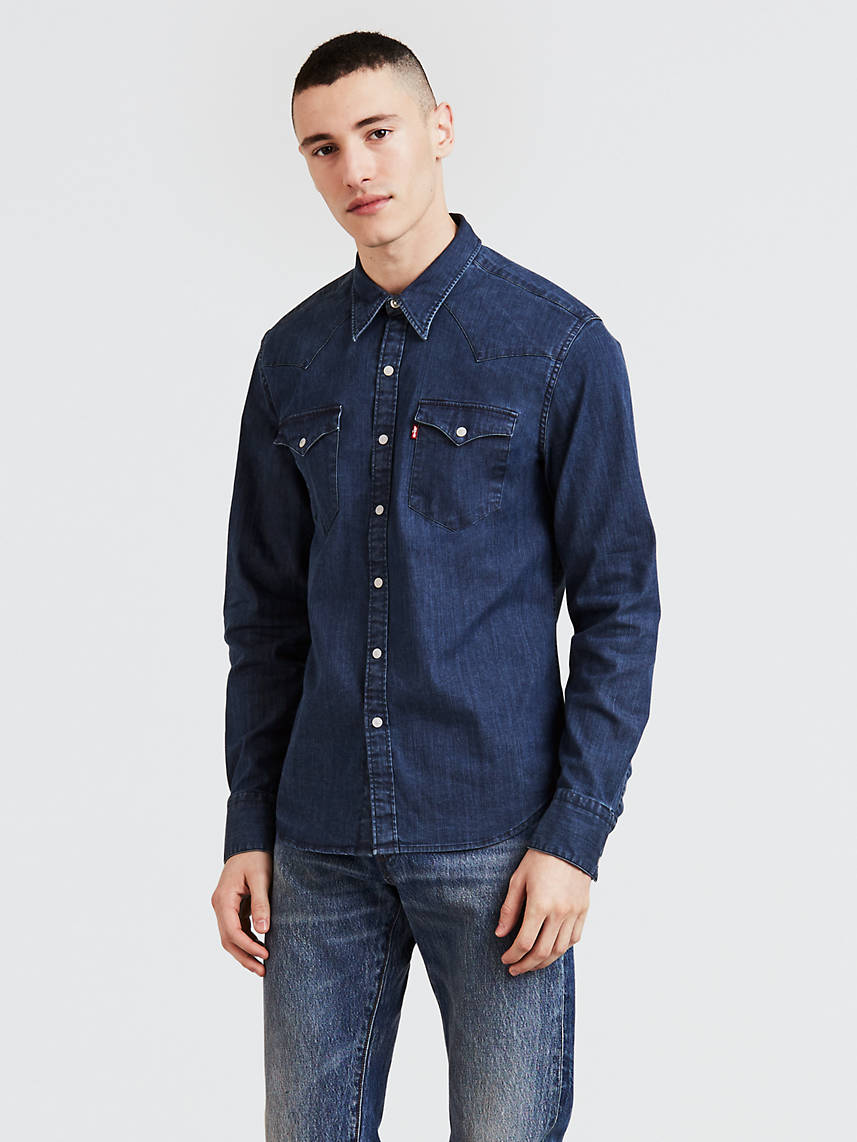 Barstow Western Shirt - MID INDIGO 