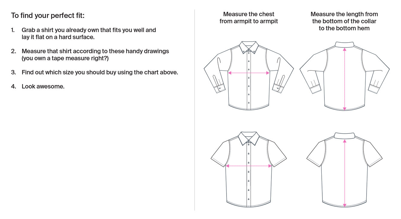 Mens Dress Shirt Size Chart Meaning