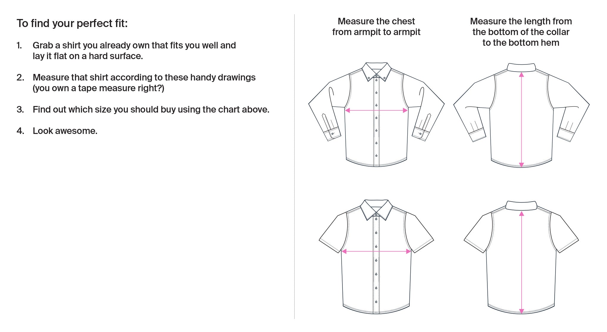 Polo Jacket Size Chart