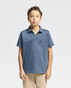 KIDS BROADWAY PIMA INTERLOCK JOHNNY COLLAR POLO - B0K891D200 - Psycho Bunny