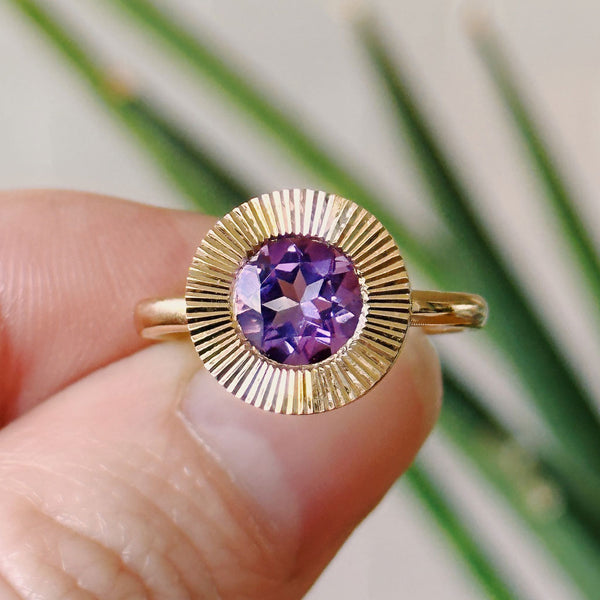 A Large Aurora Ring with Amethyst