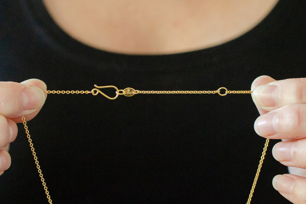 A Vermeil Large Lucia Necklace with an extra loop.