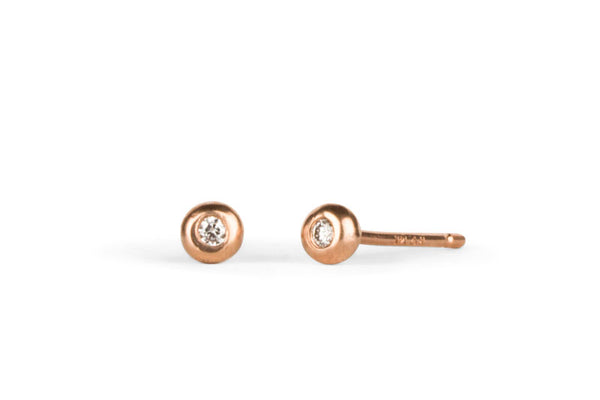 Rose Gold and Diamond Droplet Studs