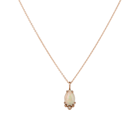 Pear Opal Rose Gold Necklace 