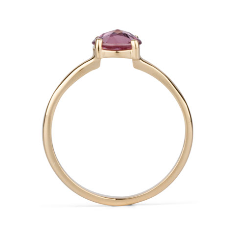 Round Prong Setting Solitaire with rose cut pink sapphire  in Yellow Gold