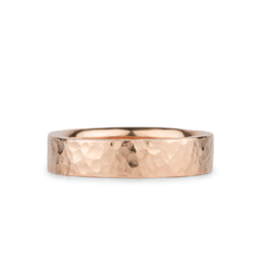 Rose Gold Flat hammered band