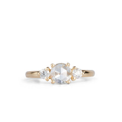 Lenox Ring with Rose Cut White Diamond in Yellow Gold by Corey Egan