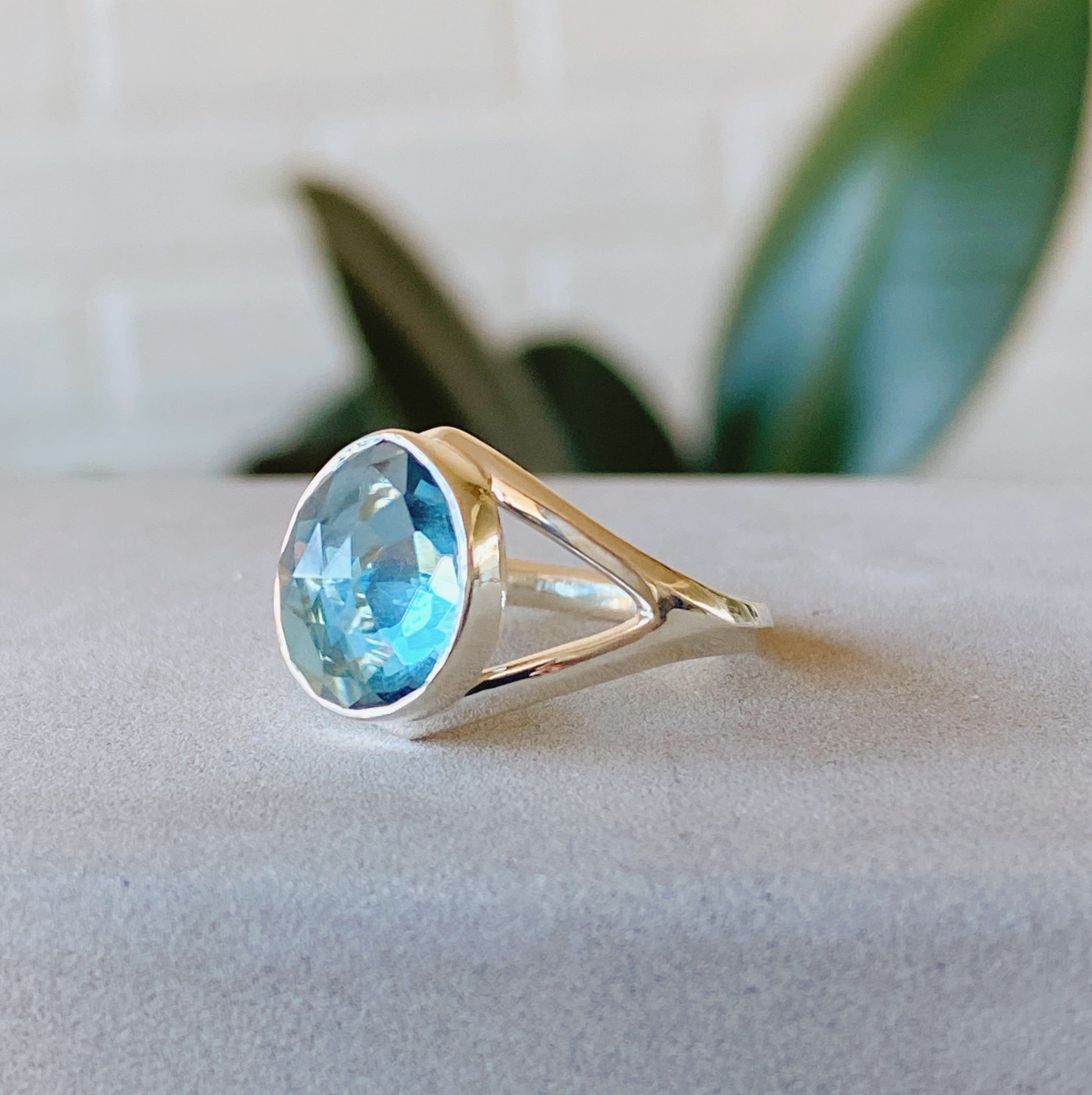 London Blue Topaz Silver Cleo Ring