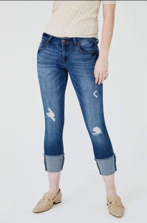 ladies cropped skinny jeans