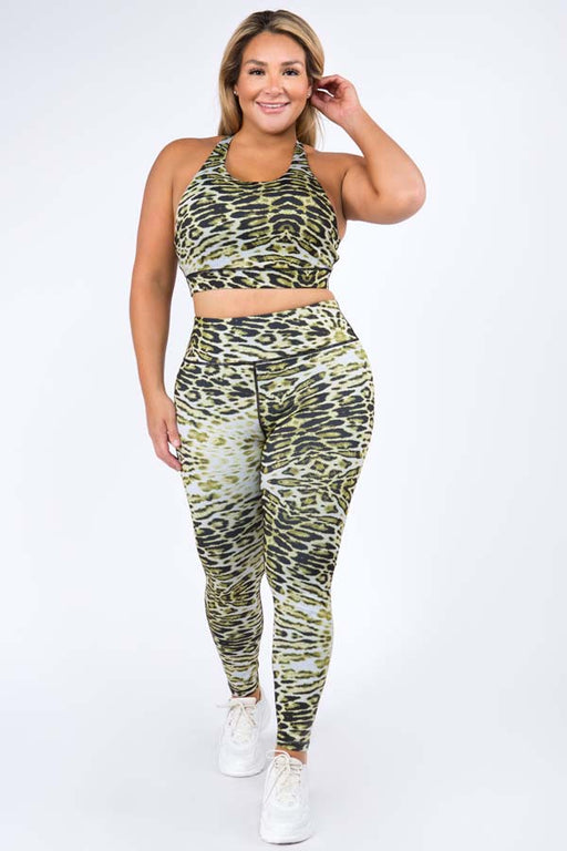 Yelete Abstract Grid Yoga Leggings - PT077 - Rosie's Collection