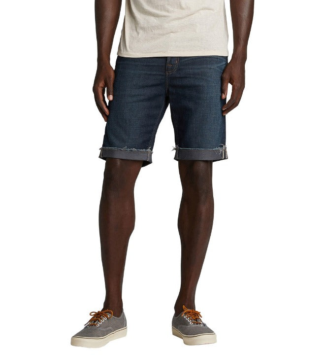 mens silver jean shorts