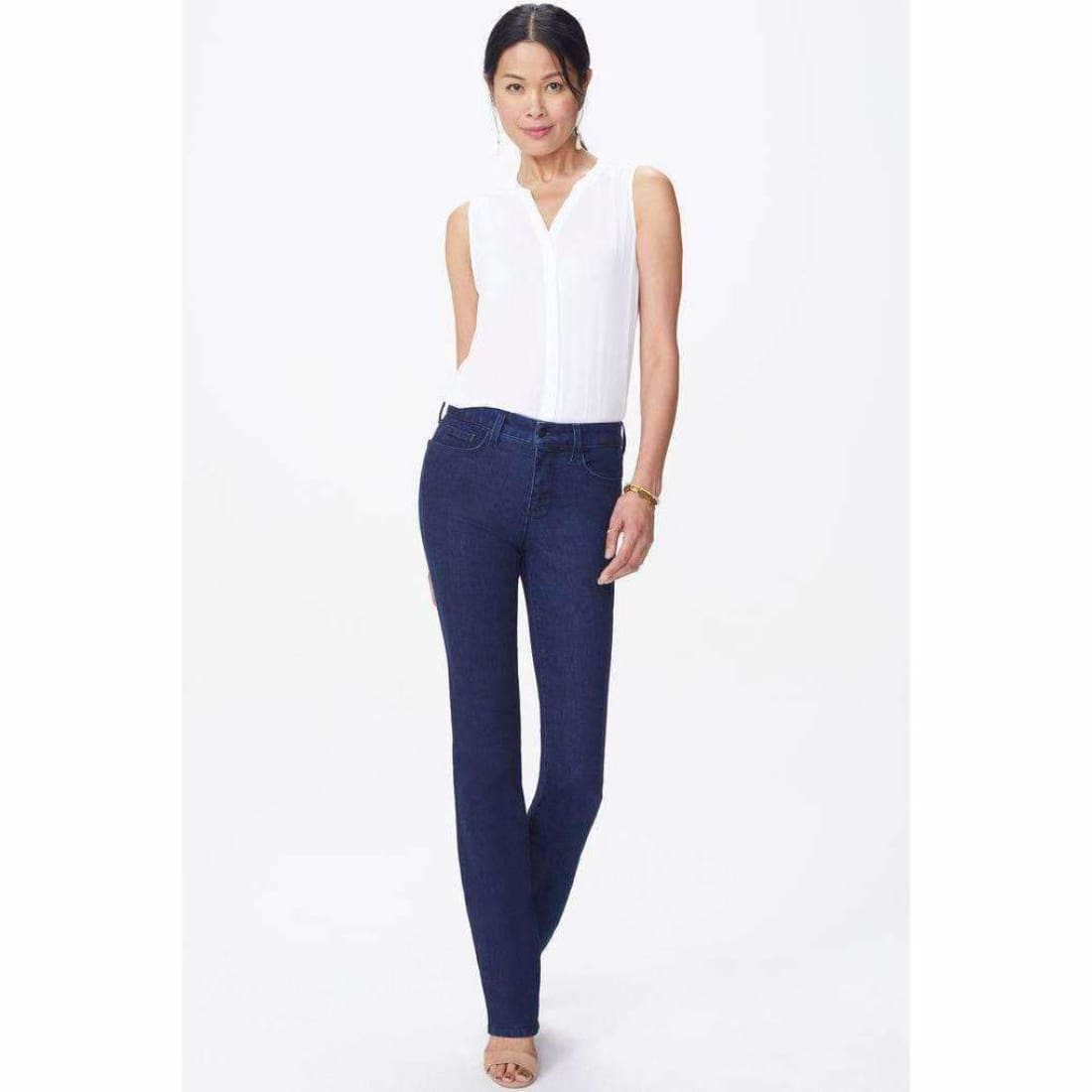  NYDJ Womens Petite Marilyn Straight Leg Jeans