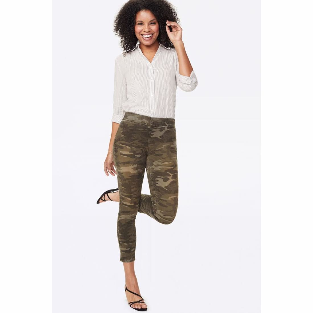 NYDJ Women's Skinny Ankle Pull-On Jeans With Slit Style (Camo)