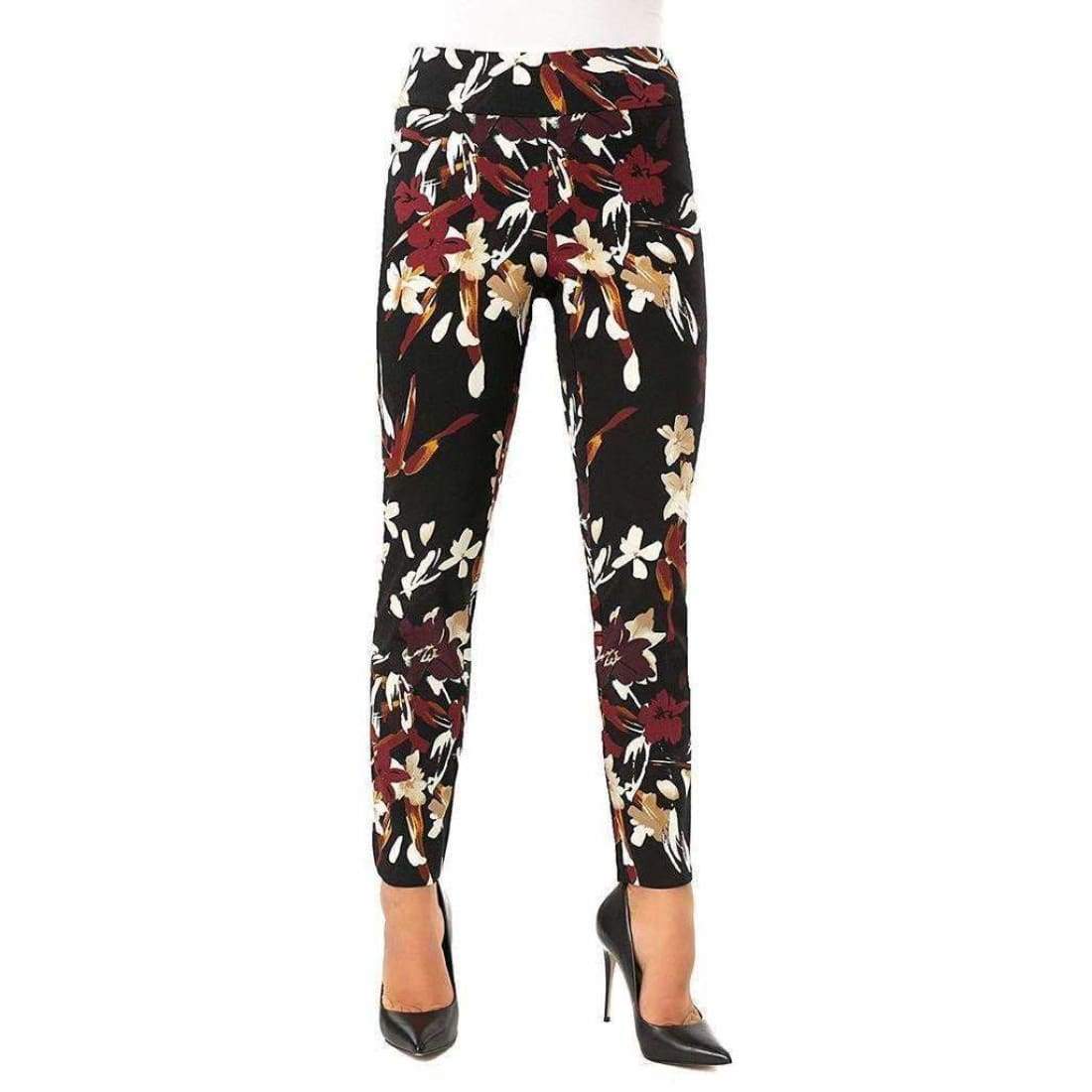 Petal Ankle Pants Flatten and Flatter Style Techno Leaves — L and