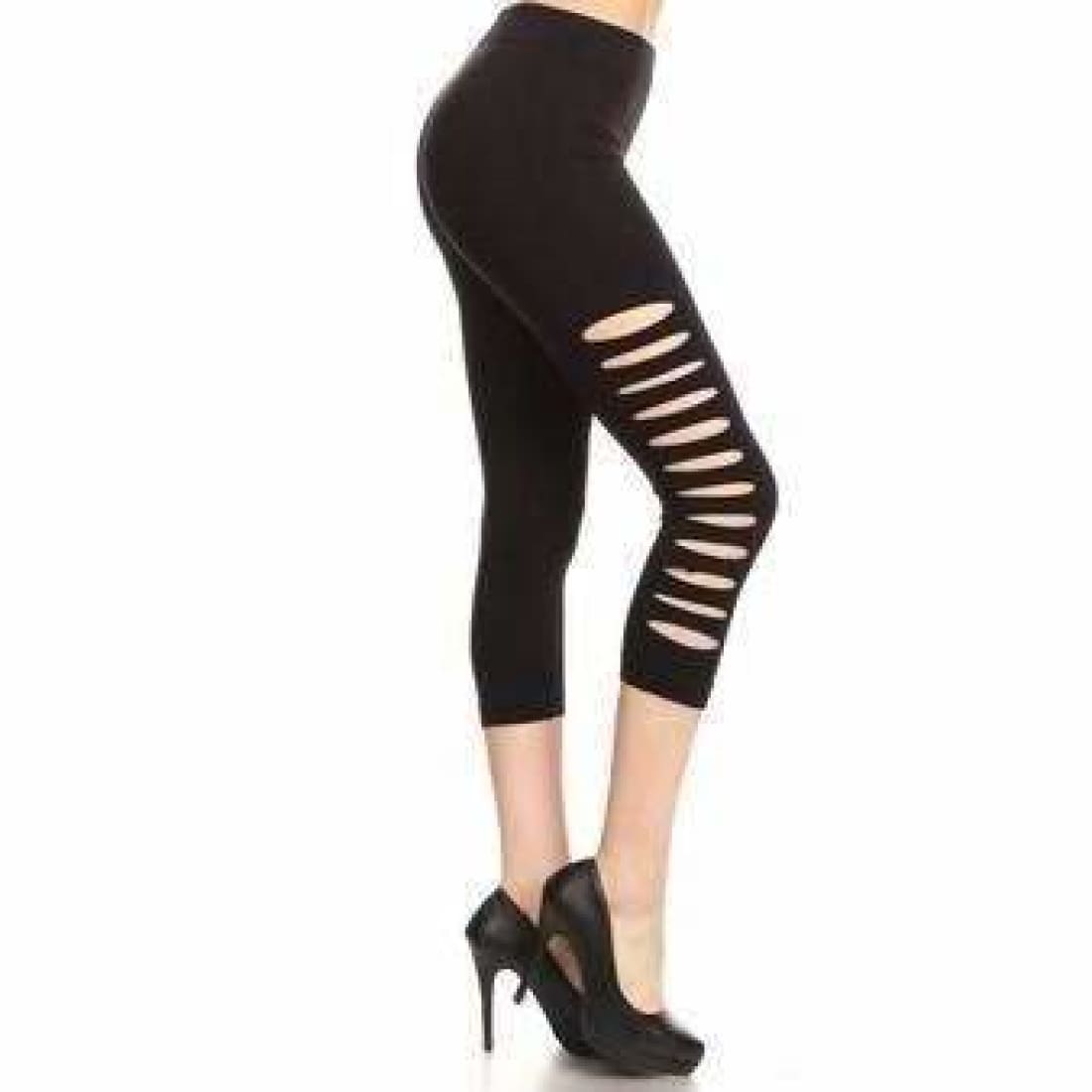 Women's Metallic Studded Cut-Out Leggings - S/M/L