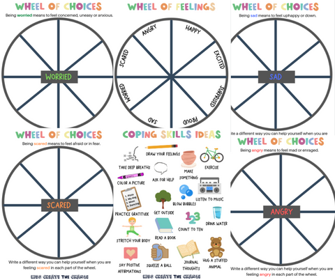 Free kids printables on understanding and labeling feelings and building emotional intelligence