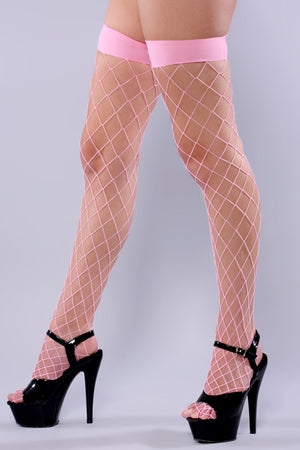 baby pink fishnet stockings