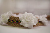 White Silk Flowered Rainbow Flower Crown Headband