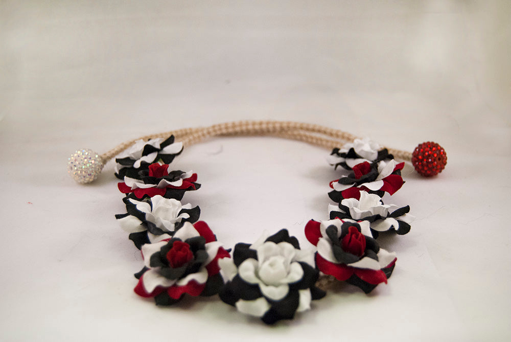 black and red flower crown