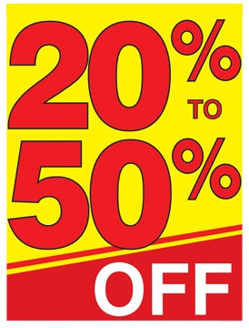 70% Off Shelf Sign-Price Cards-10 signs