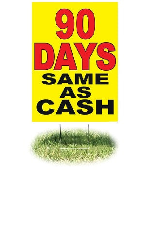 90 Days Same as Cash Easel Sign — screengemsinc