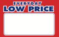 Everyday Low Price Shelf Signs Retail Price Cards-Red & Blue 11"W x 7"H  Laser Compatible-100 signs - screengemsinc