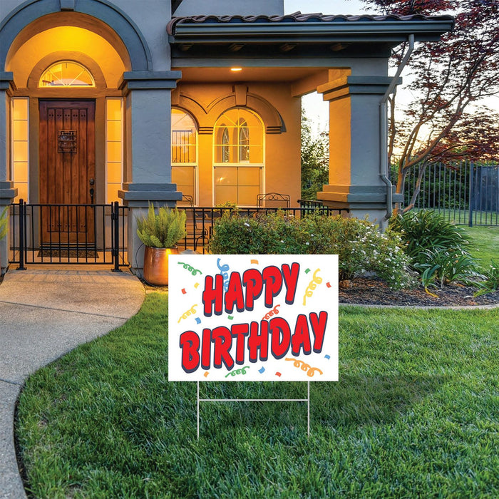 Happy Birthday Confetti Lawn Yard Signs-6 pieces — screengemsinc