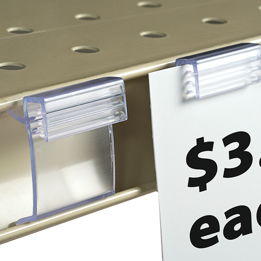 ClearGrip™ White Plastic Self Adhesive Shelf Label Holders - 1 1/4