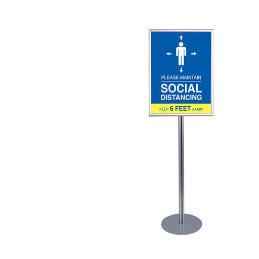 Floor Stand Stanchion Sign Holder 24W x36H Single Sided Sign —  screengemsinc