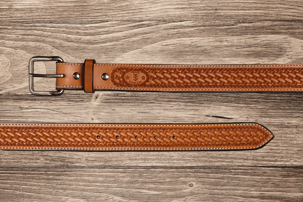  Texas Saddlery Western Belt – Rough Out Buckstitch