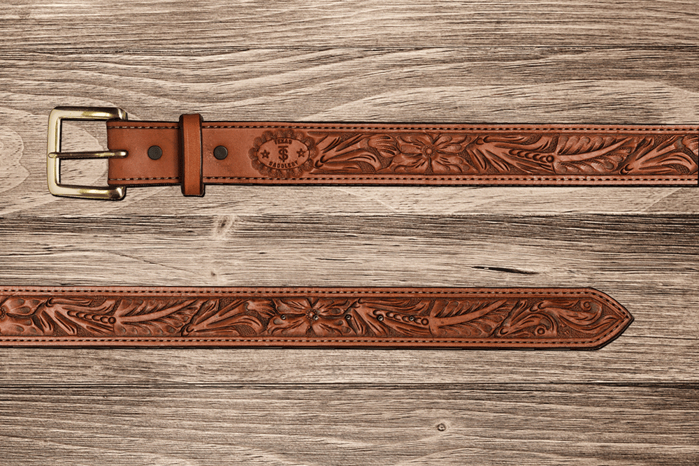 The SAUSALITO Classic 1.5 Double Ring Mahogany Leather Belt