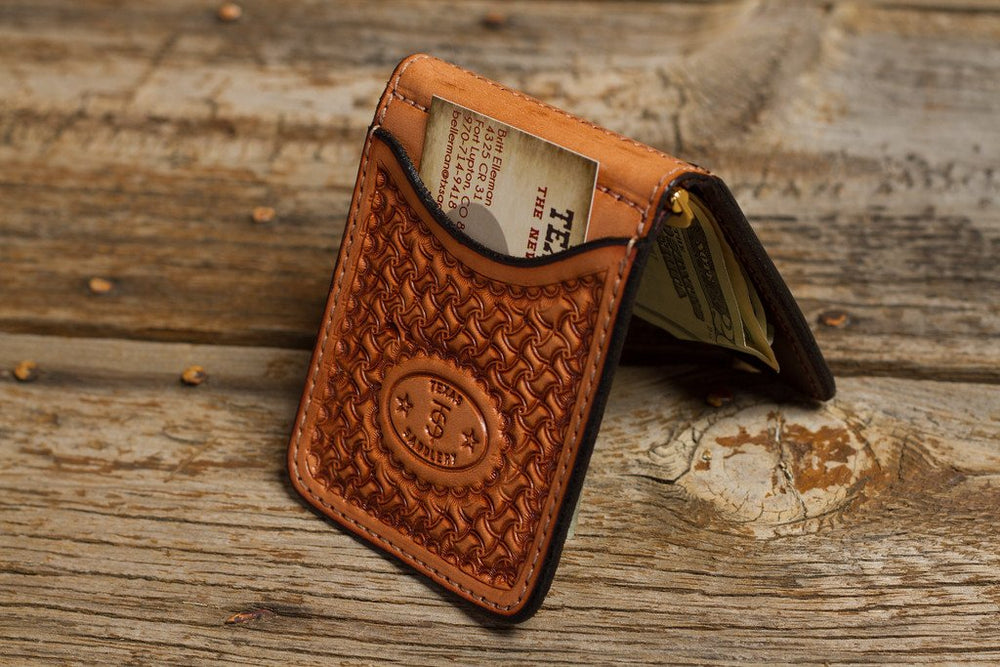Leather Money Clip Wallet Chocolate — 33 Ranch & Saddlery, LLC