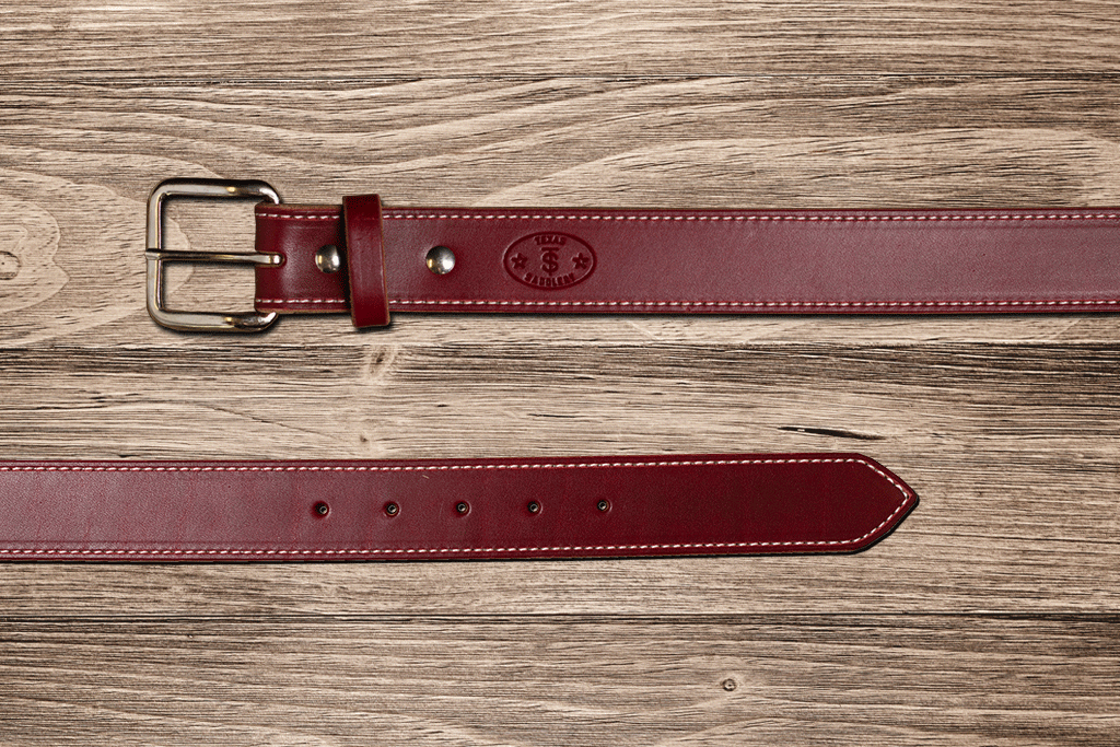  Texas Saddlery Western Belt – Rough Out Buckstitch Belt, 1.5  Inch Width, Tan Leather Belt, Quality Craftsmanship, Hand Cut, Sewn &  Hand Laced