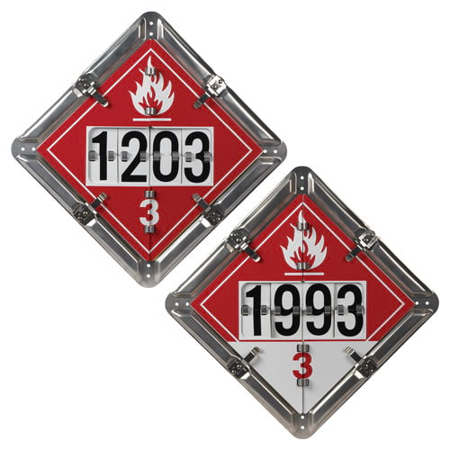 JJ Keller Numer-All Flip Placard, 2 Legend, Unpainted Back Plate
