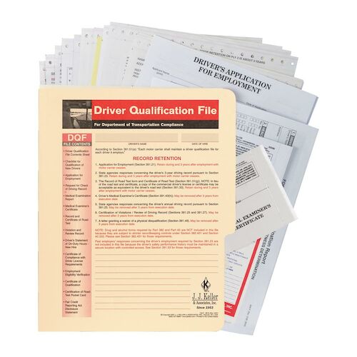 JJ Keller Driver Qualification File Packet (Snap-Out Format)