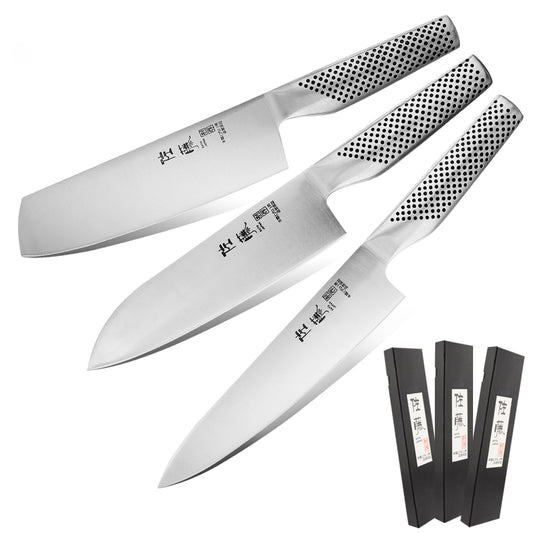 Tsuyoi Premium Japanese Damascus Steel Style Chef Kitchen Knife Set – The  Chop Stop