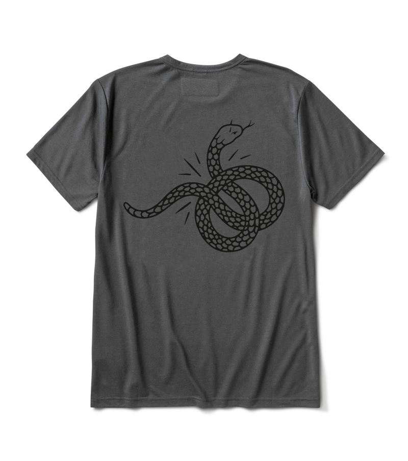 Mathis Snake Short Sleeve Knit Top - Charcoal