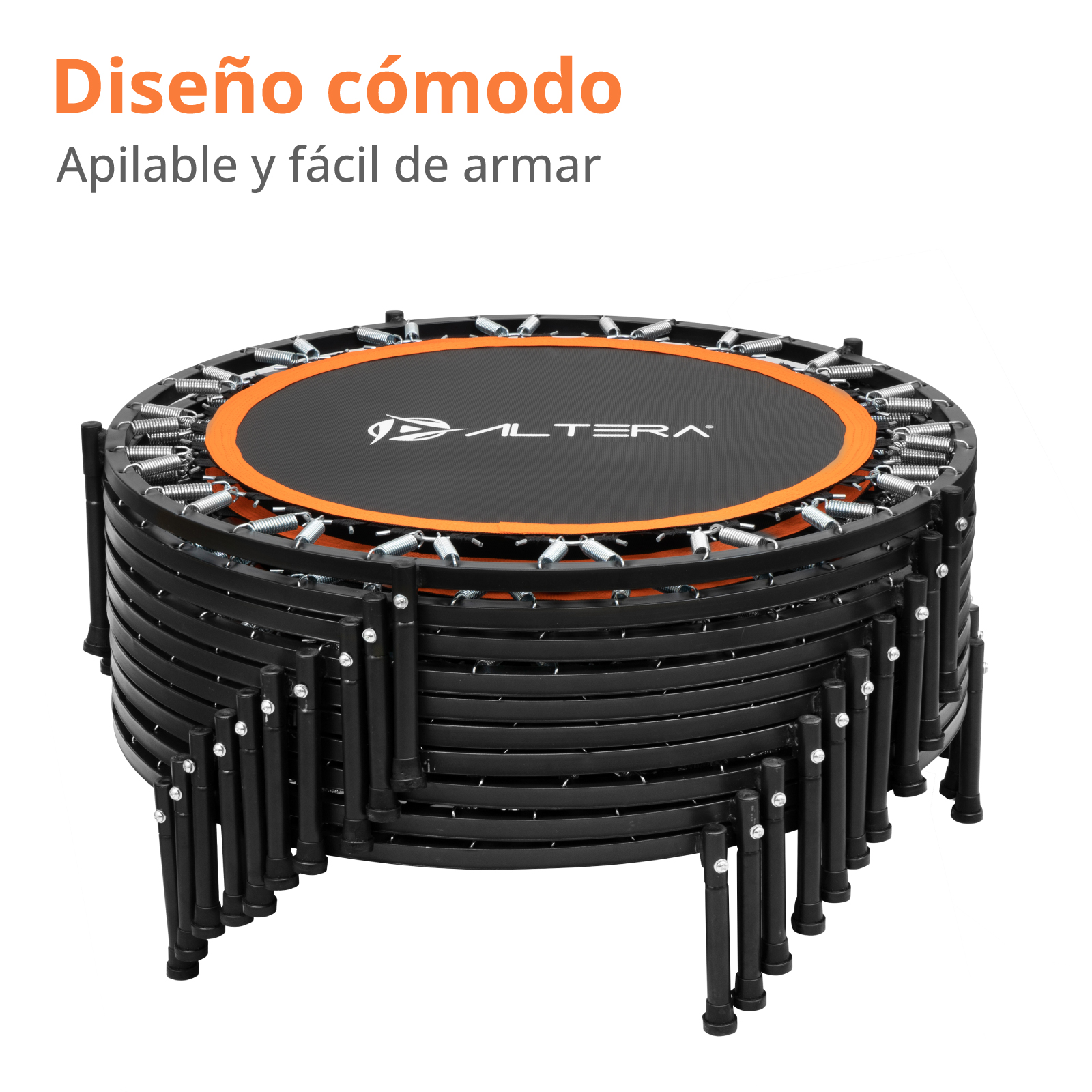 Trampolin Fitness Adultos de 41, Brincolin Ejercitador Adulto Plegable,  Trampolines para Ejercicio con Asa Ajustable, Trampolín para Ejercicio,  Rebote Silencioso, Tubo de Acero Engrosado, Hasta 200KG : :  Deportes y Aire Libre